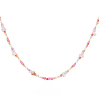 Kralenketting Roze - Goud