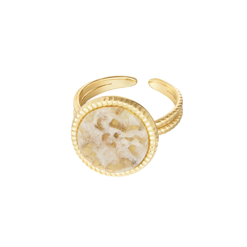 Ring Ronde Steen Beige Multi