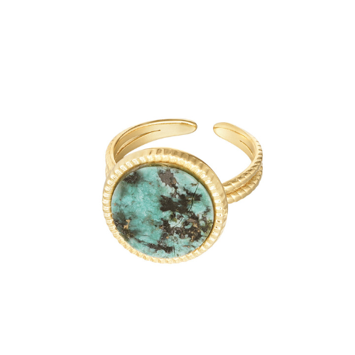 Ring Ronde Steen Blauw Multi