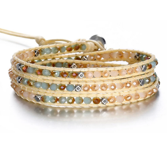 BOHO wrap armband lichtblauw