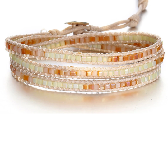 BOHO wrap armband zalm