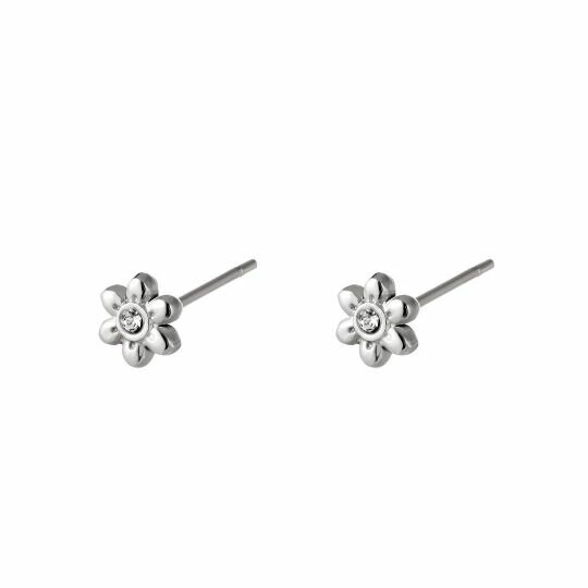 Stud Bloem Zirkonia - zilver