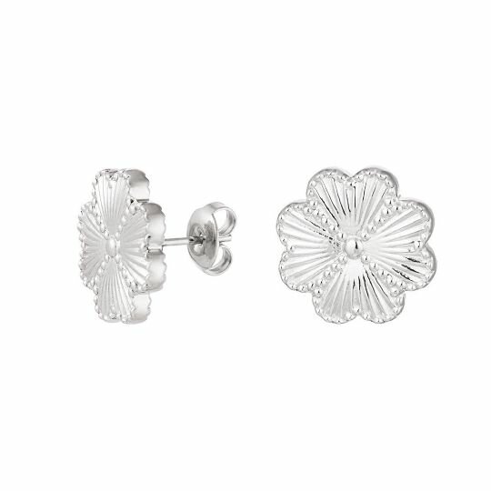 Stud Flower big - Zilver