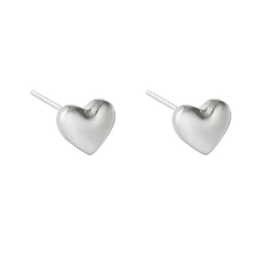 Stud hart Bold- Zilver