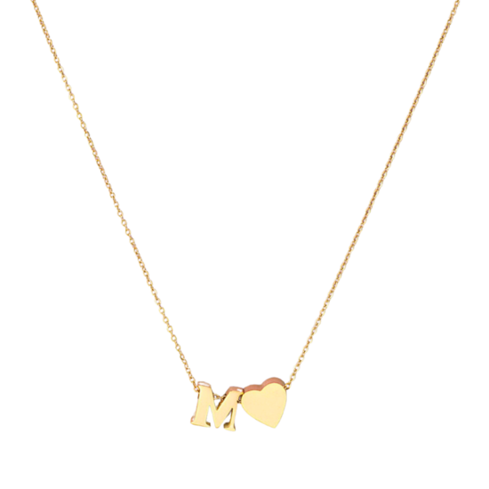 Ketting M hart Goud