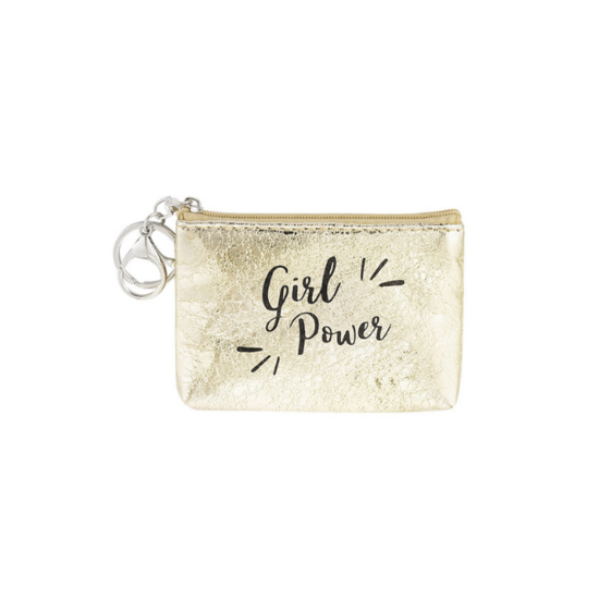 Sleutelhanger/Portemonnee Girl Power - Goud