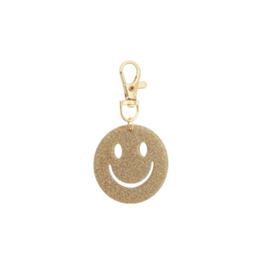 Sleutelhanger Smiley Bruin Glitter